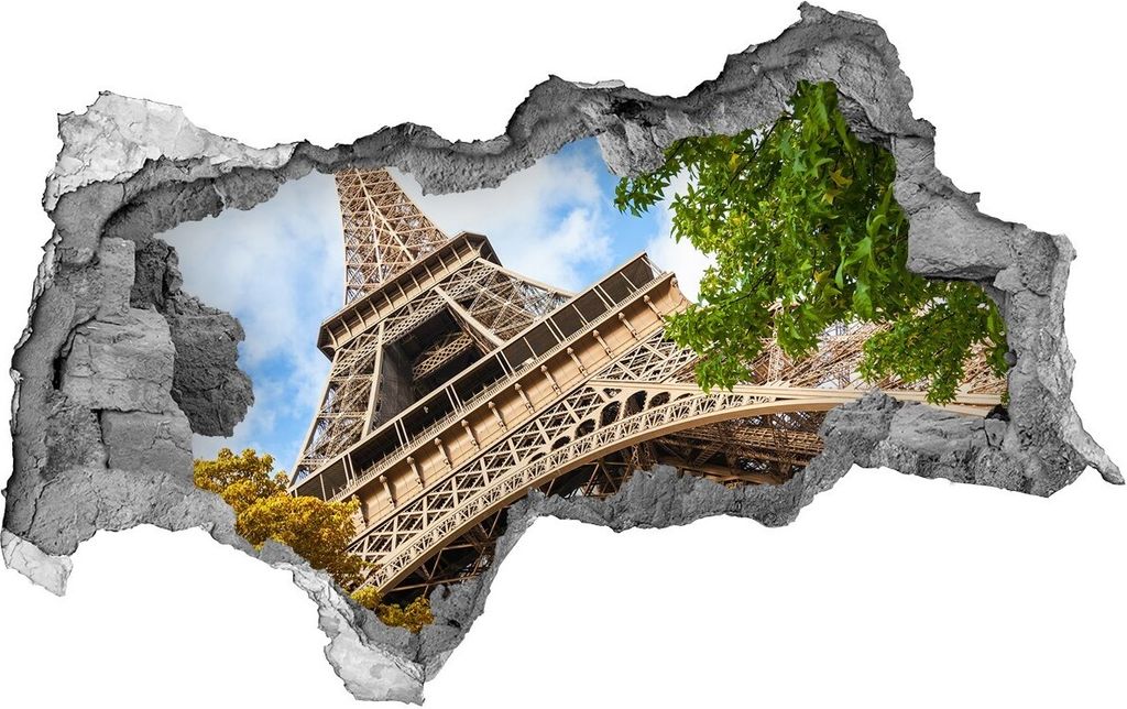 Selbstklebender Loch-3D-Aufkleber 95x73 cm Der Eiffelturm in Paris