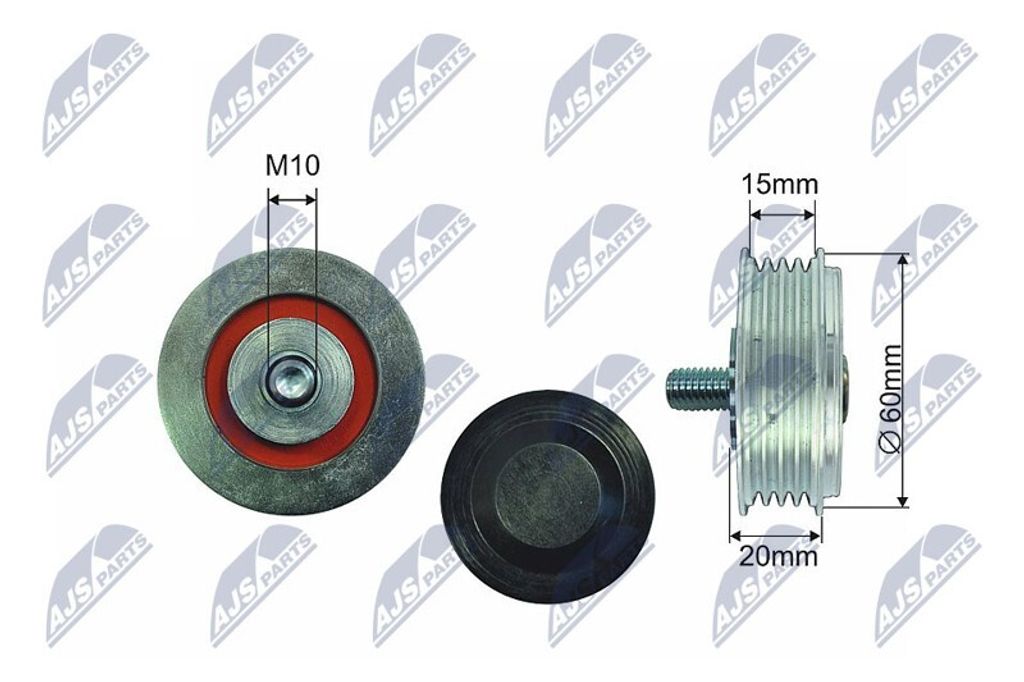 NTY Umlenkrolle Keilriemen Umlenkrole Keilriemen RNK-AU-036 für VW PASSAT Variant (3B5) 20mm 60mm
