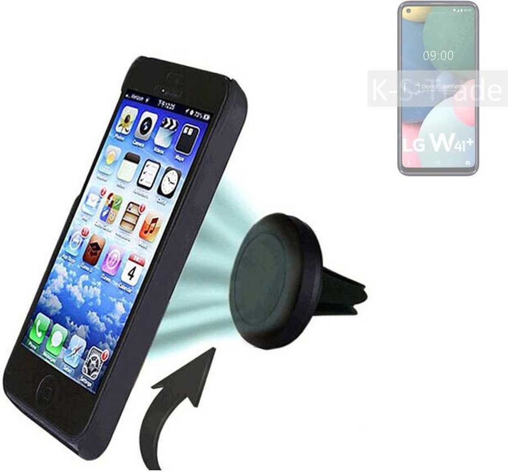 K-S-Trade Kompatibel mit LG Electronics W41 Plus Auto Handy Halterung KFZ Halter Lüftungsgitterhalterung Air Vent mount Smartphone Halter