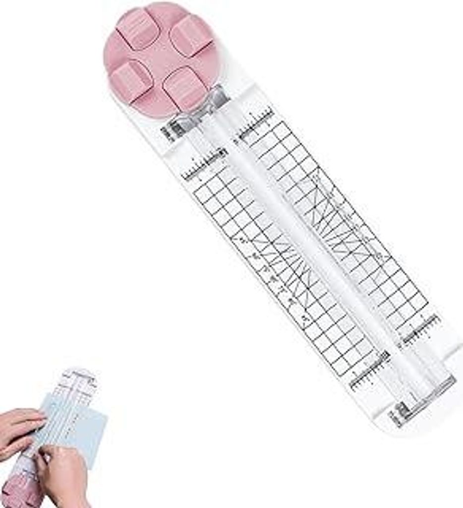 Papierschneider mit Schieber,4 In 1 Paper Cutter,4-in-1 Multifunktioneller Papierschneider,Tragbarer Papier Schneidemaschine für Scrapbooking, Kar...