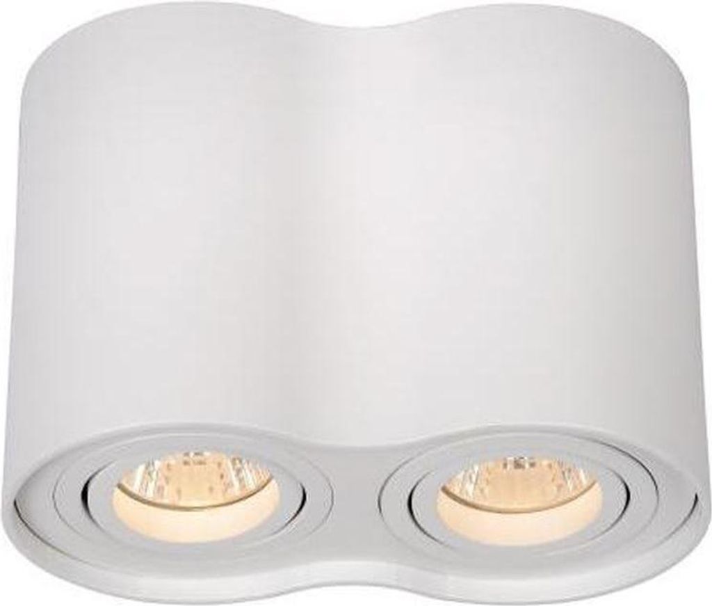 Spot Leuchte Decke Aluminium Aufputz Weiß GU10 2-flammig länglich Modern Lampe Deckenspot
