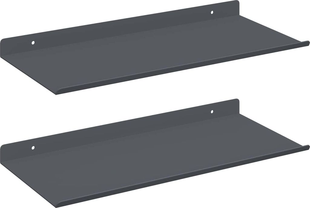 Schwebendes Regal 2 pcs Anthrazit 40 x 18 x 2,5 cm Stahl