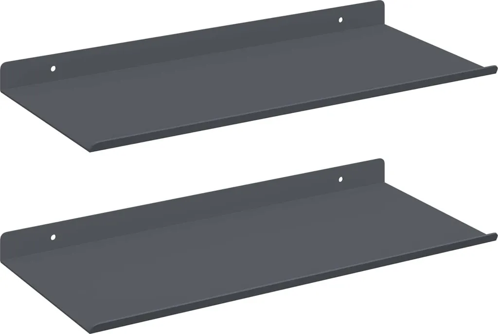 Set Mensole Sospese Acciaio Antracite 40cm | Eccellenza Design Interni