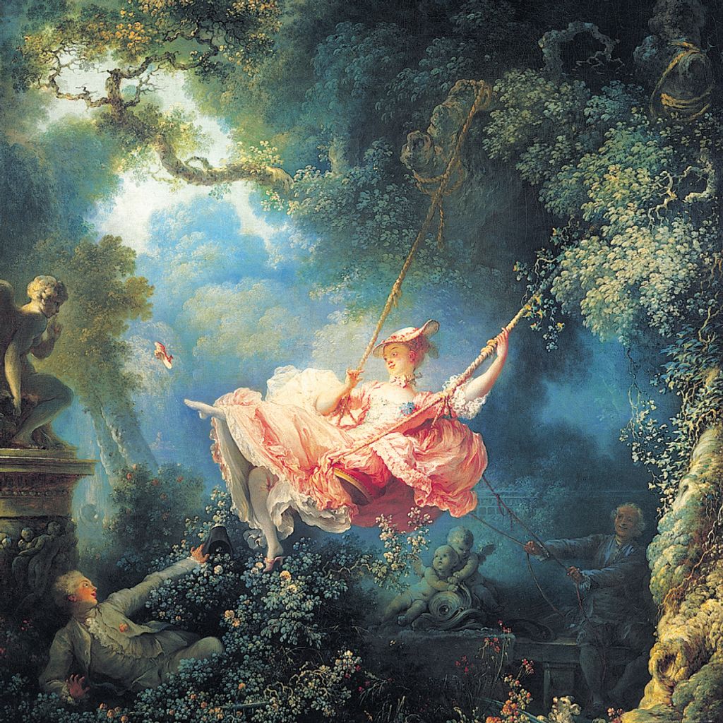 Jean-Honoré Fragonard Kunstdruck Bild - Die Glücklichen Zufälle Der Schaukel, 1767 (100 x 100 cm)