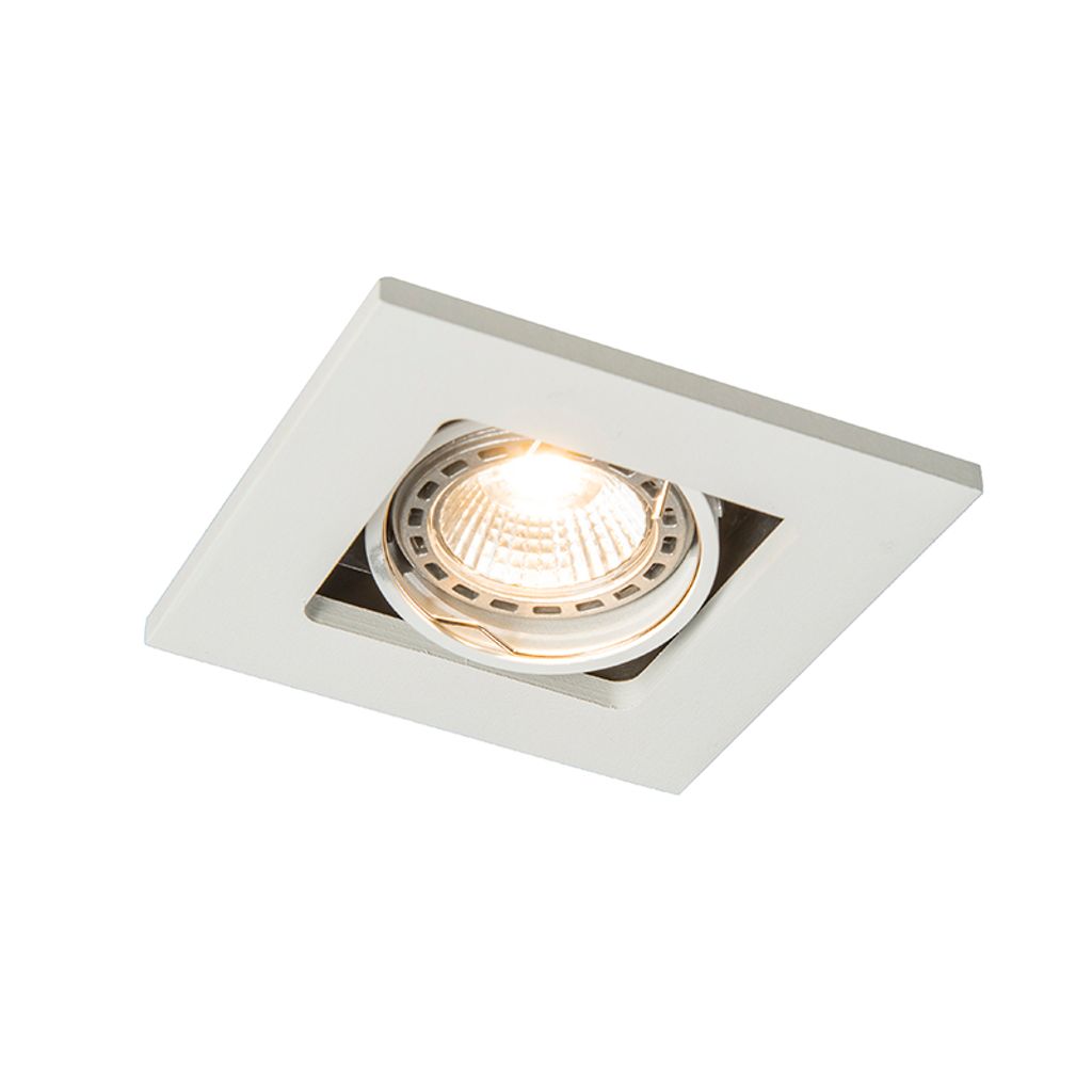 QAZQA - Modern Moderner Einbauspot weiß verstellbar - Qure I Wohnzimmer I Schlafzimmer - Aluminium Quadratisch - LED geeignet GU10