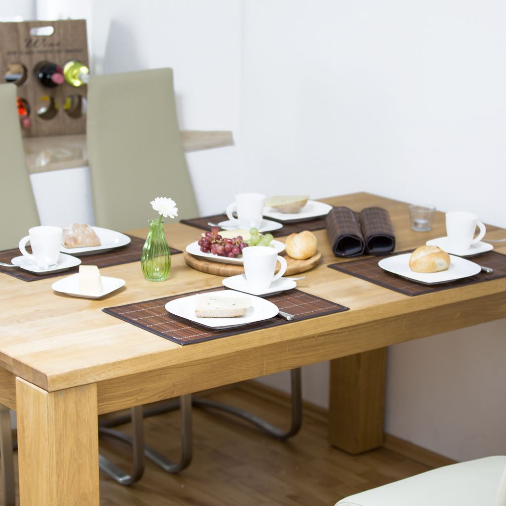 Relaxdays Tischset 6er Set Bambus - rund