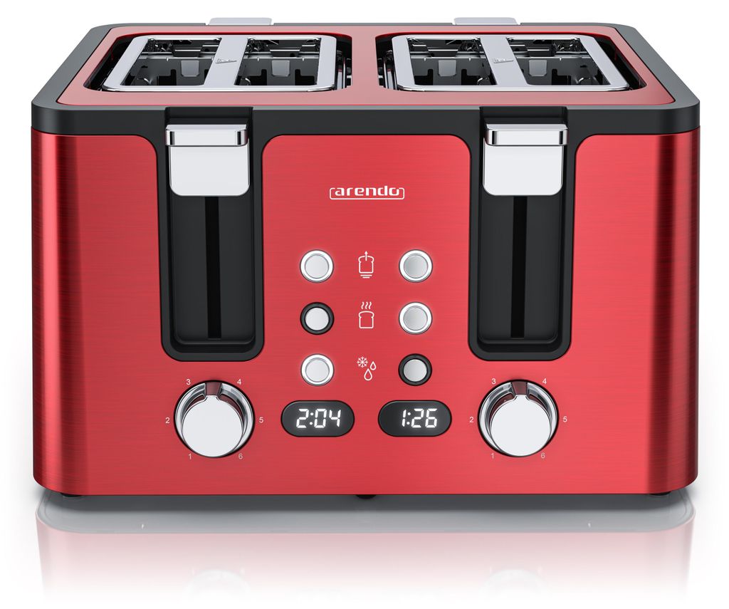Arendo Toaster, 4 kurze Schlitze, für 4 Scheiben, 1750 W, Produktbild 