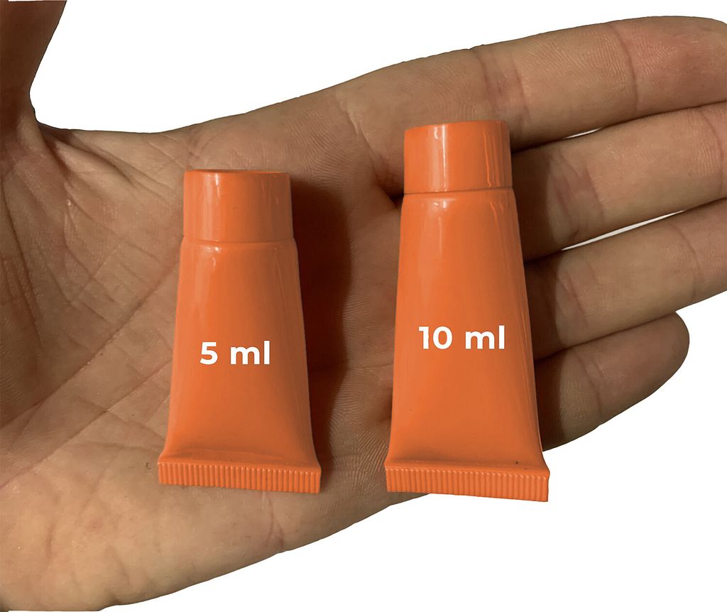 Set mit 50 nachfüllbaren Kosmetiktuben (10 ml, orange)