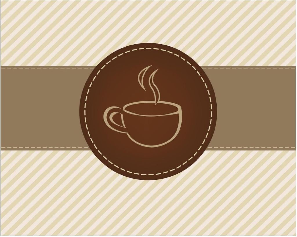 Wallario Poster - Kaffee-Menü - Logo Symbol für Kaffee, Kunstdruck Größe: 40 x 50 cm