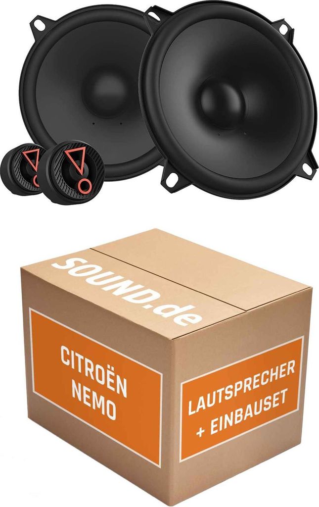 Lautsprecher Boxen Einbaupaket vorne JBL Stage3 507CF passend für Citroën Nemo | 2x Tief-Mitteltöner 2x Hochtöner