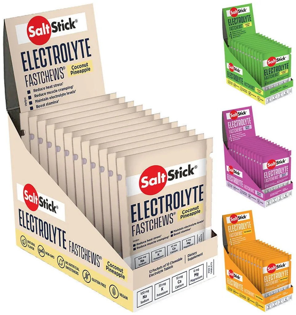 Saltstick Fastchews Électrolytes Anti-Crampes et Fatigue 12 x 16g