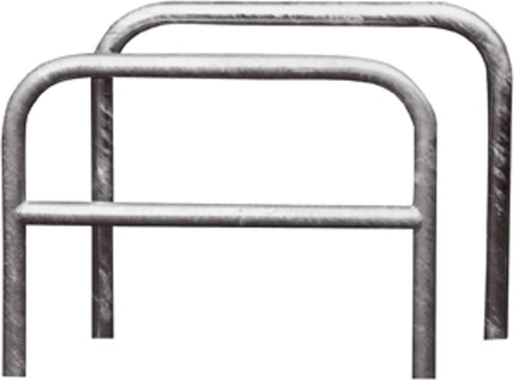 Abweisebügel aus Stahlrundrohr Ø 60 mm, Höhe 1000 mm, ohne Querstrebe, zum Einbetonieren, ohne Lackierung, 2000 mm breit