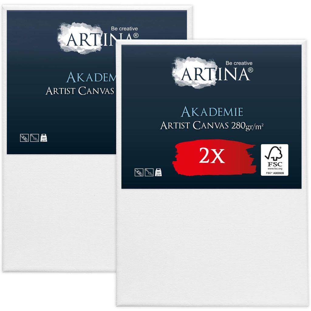 Artina Keilrahmen Leinwand Akademie, 100x140cm, 2er Set