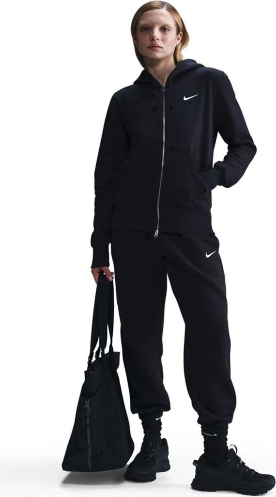 Nike W Nsw Phnx Flc Std Fz Hdy Black/White Black/White M