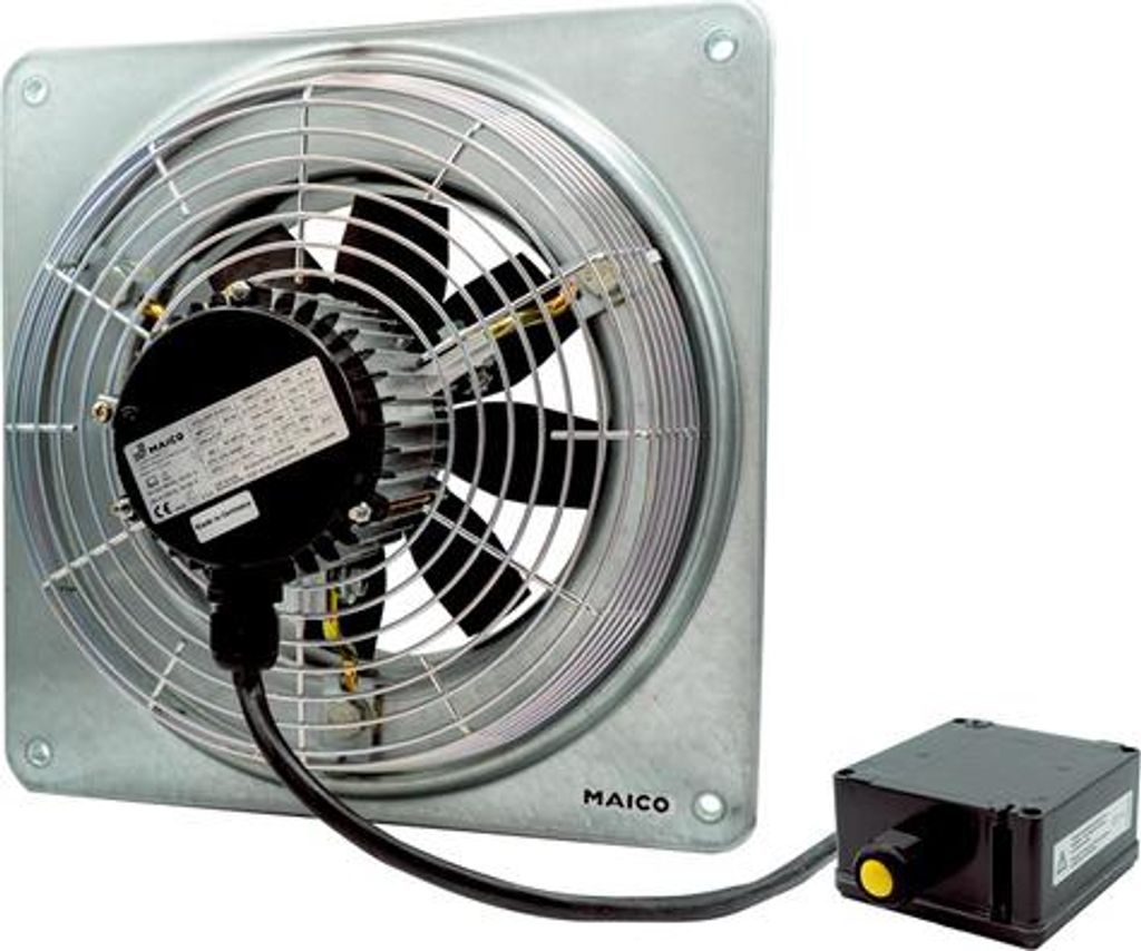 Axial-Wandventilator EZQ 20/4-E Ex t Platte, Wechselstrom, StaubEx, DN200 von Maico - 0083.0217