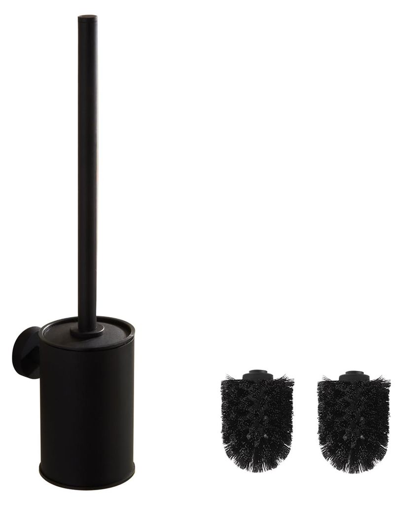 Wandmontiertes WC-Bürstenset aus Edelstahl 304 mit hygienischem ABS-Halter, platzsparendem Design, inklusive Ersatzbürstenkopf und rutschfester B...