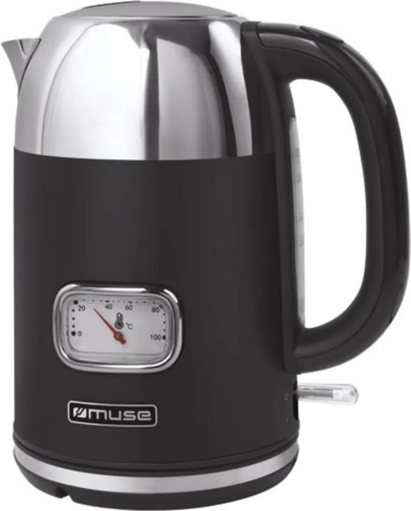 Muse MS020BS Bollitore 1,7l 2200w - Acciaio Inox e Stile Vintage