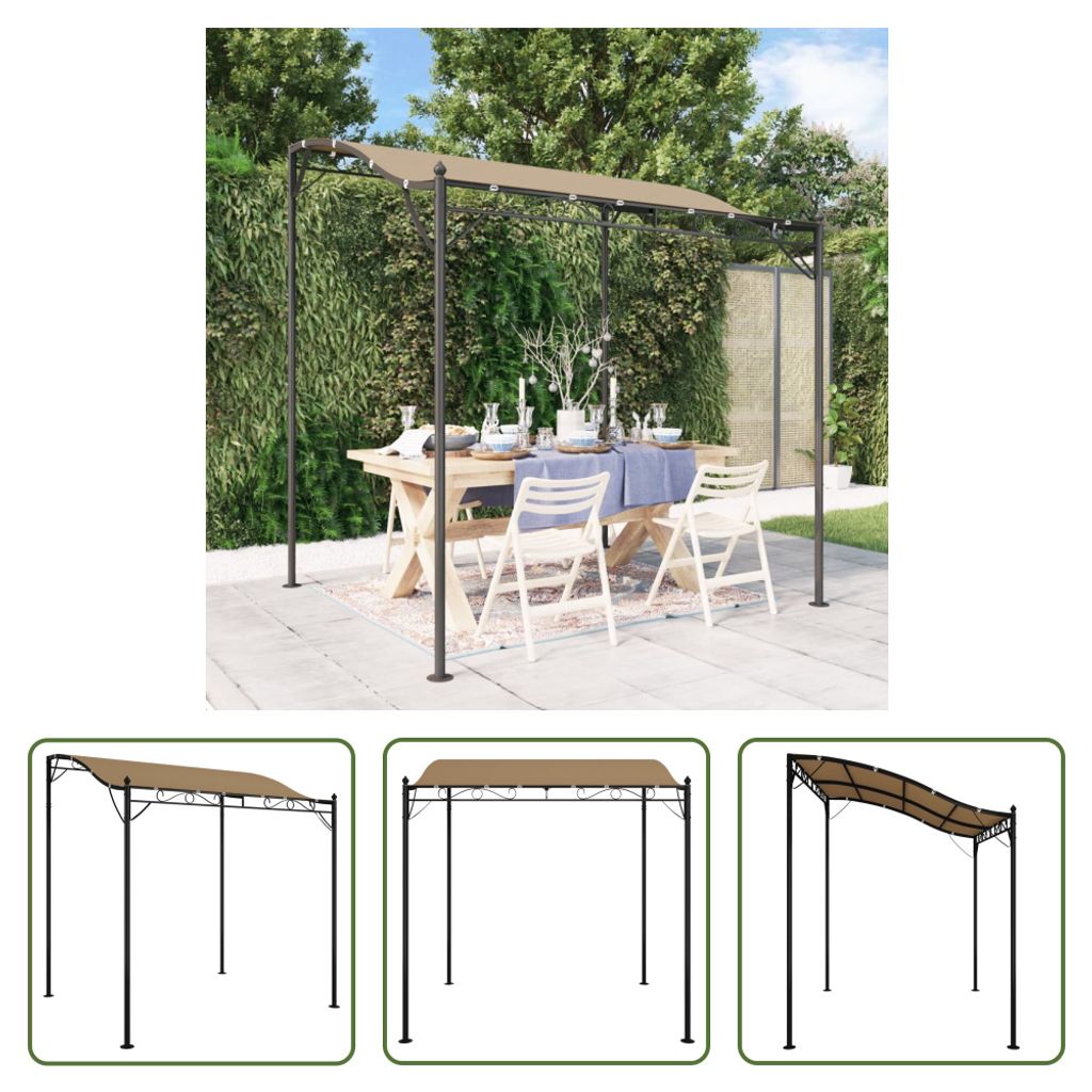 The Living Store Markise Taupe 2x2,3 m 180 g/m² Stoff und Stahl
