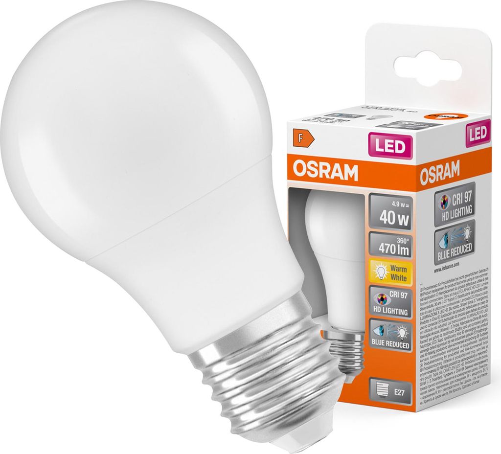 Osram 4099854046834, 4,9 W, 40 W, E27, 470 lm, 25000 h, Zdjęcie produktu 