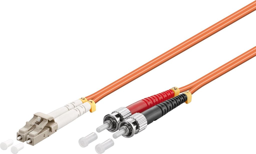 Goobay 96149 LWL Kabel, Multimode (OM2) Orange, 0.5 m - LC-Stecker (UPC) > ST-Stecker (UPC)