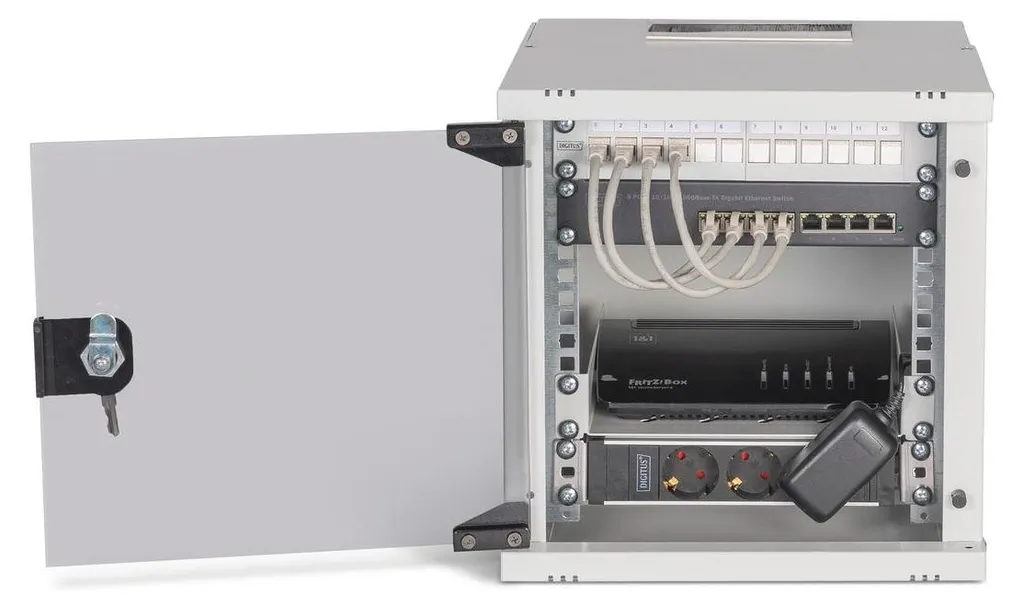 Coffret 10 Pouces 6U Digitus DN-49100-SET Châssis Compact Acier Gris