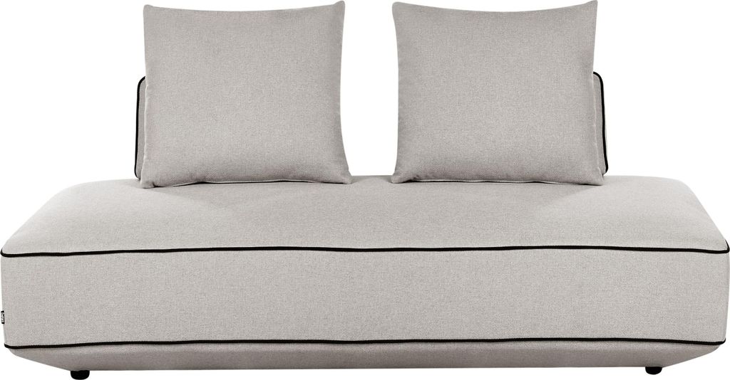 BELIANI Moderne Chaiselongue aus Stoff in Hellgrau mit Kissen Modernes gepolstertes Tagesbett mit Taschenfederkernsitz