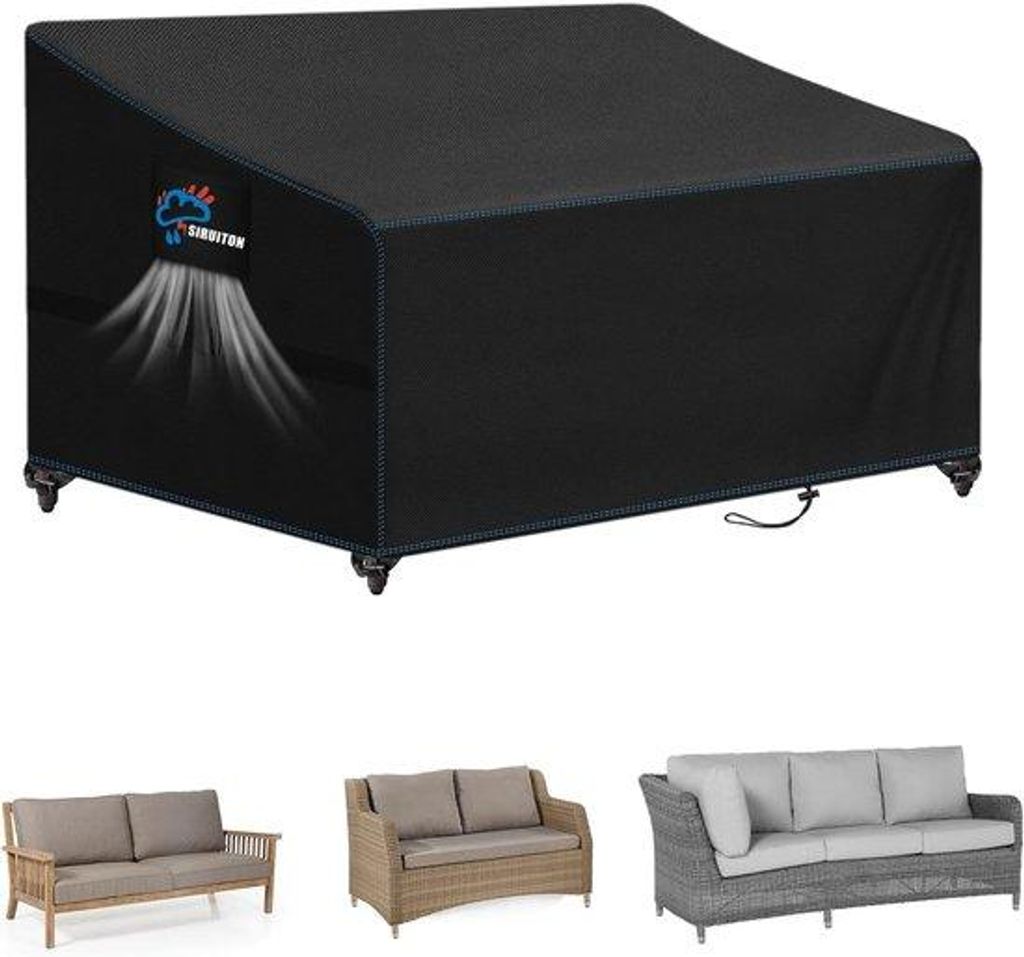 Wasserdichter Liegesessel für Außenbank - UV-beständig - 1 Stück - schwarz - 420D Polyester - 220 x 100 x 89/61 cm