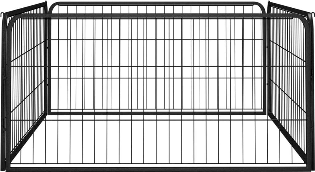 vidaXL 4-częściowy kojec dla psa czarny 100x50cm stal Zdjęcie produktu 