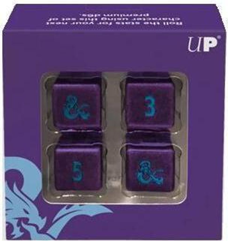 Ultra Pro - Phandelver Campaign 4D6 Heavy Metal Dice 'Royal Purple and Sky Blue' for Dungeons & Dragons