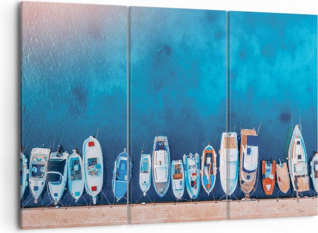 Bild auf Leinwand - Leinwandbild - 3 Teile - Hafen Hafen £ódŸ - 105x70cm - Wand Bild - Wanddeko - Wandbilder - Leinwanddruck - Bilder - Wanddeko...