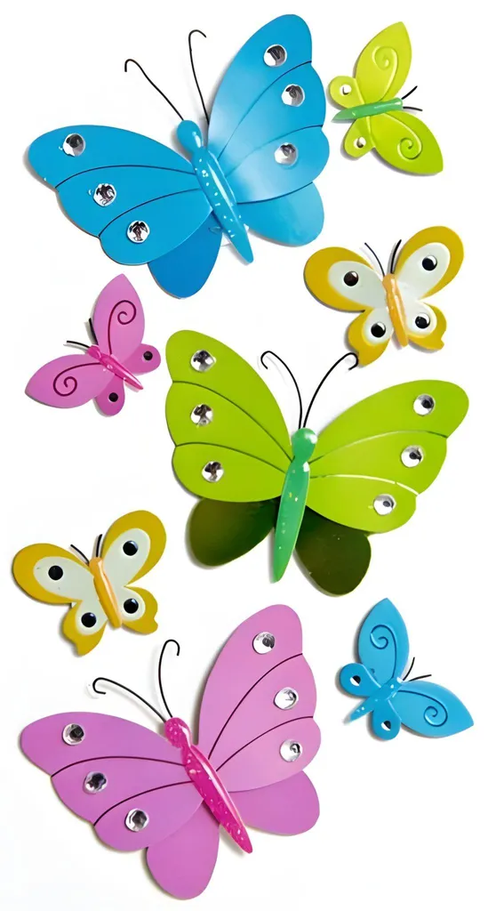 Autocollants Papillons en Relief et Strass Brillants Heyda DIY