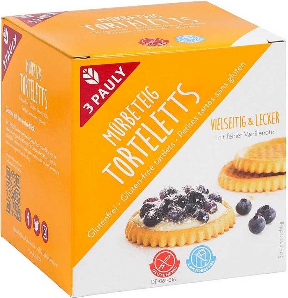 3 Pauly Mürbeteig Torteletts 150g Produktbild 