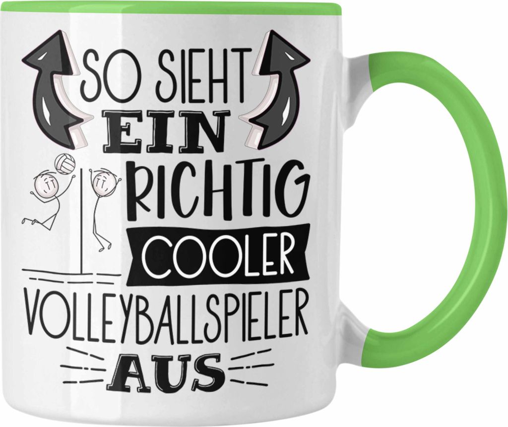 Trendation - Volleyballspieler Tasse Geschenk So Sieht Ein Richtig Cooler Volleyballspieler Aus Geschenkidee Spruch Lustig Becher (Grün)