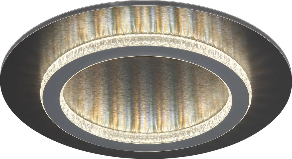 Éclairage de salon LED 35 cm CCT design cristal anthracite pour chambre