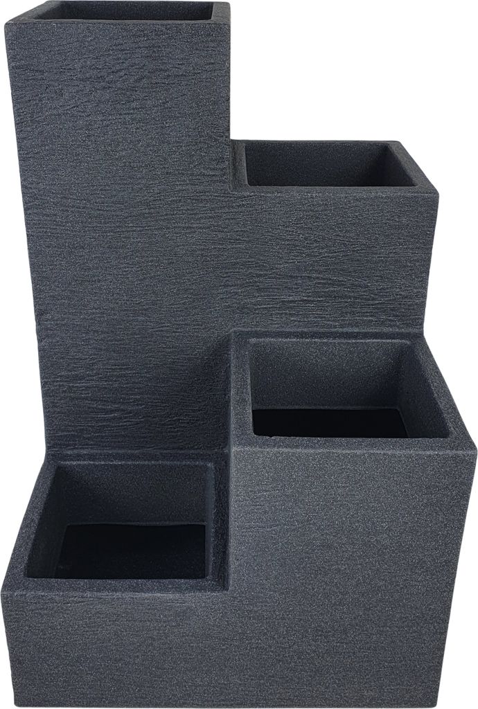 Kubus Wendeltreppe anthrazit 40x40x60 cm 55L