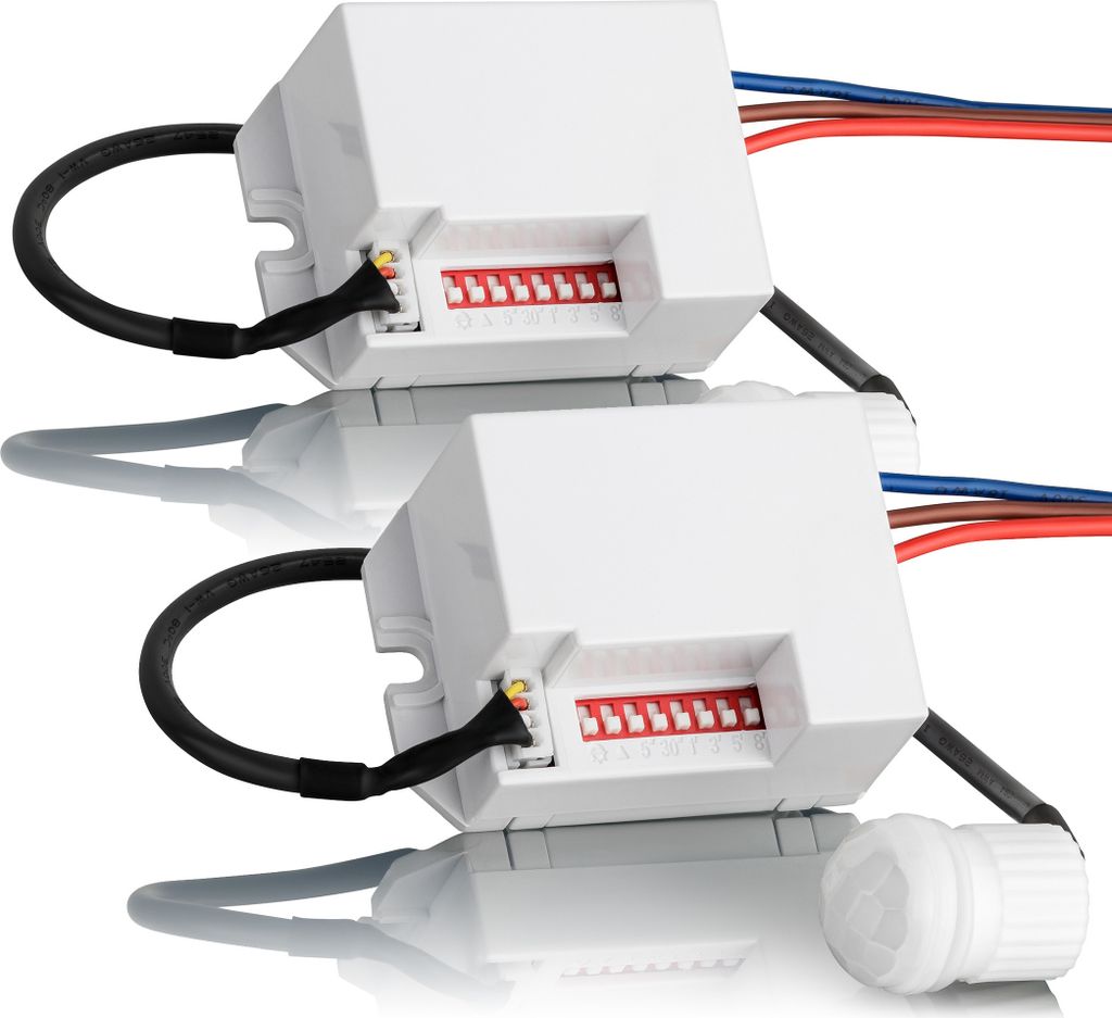 2x Bewegungsmelder 360° Mini, Decken Unterputz Einbau Sensor Infrarot SEBSON