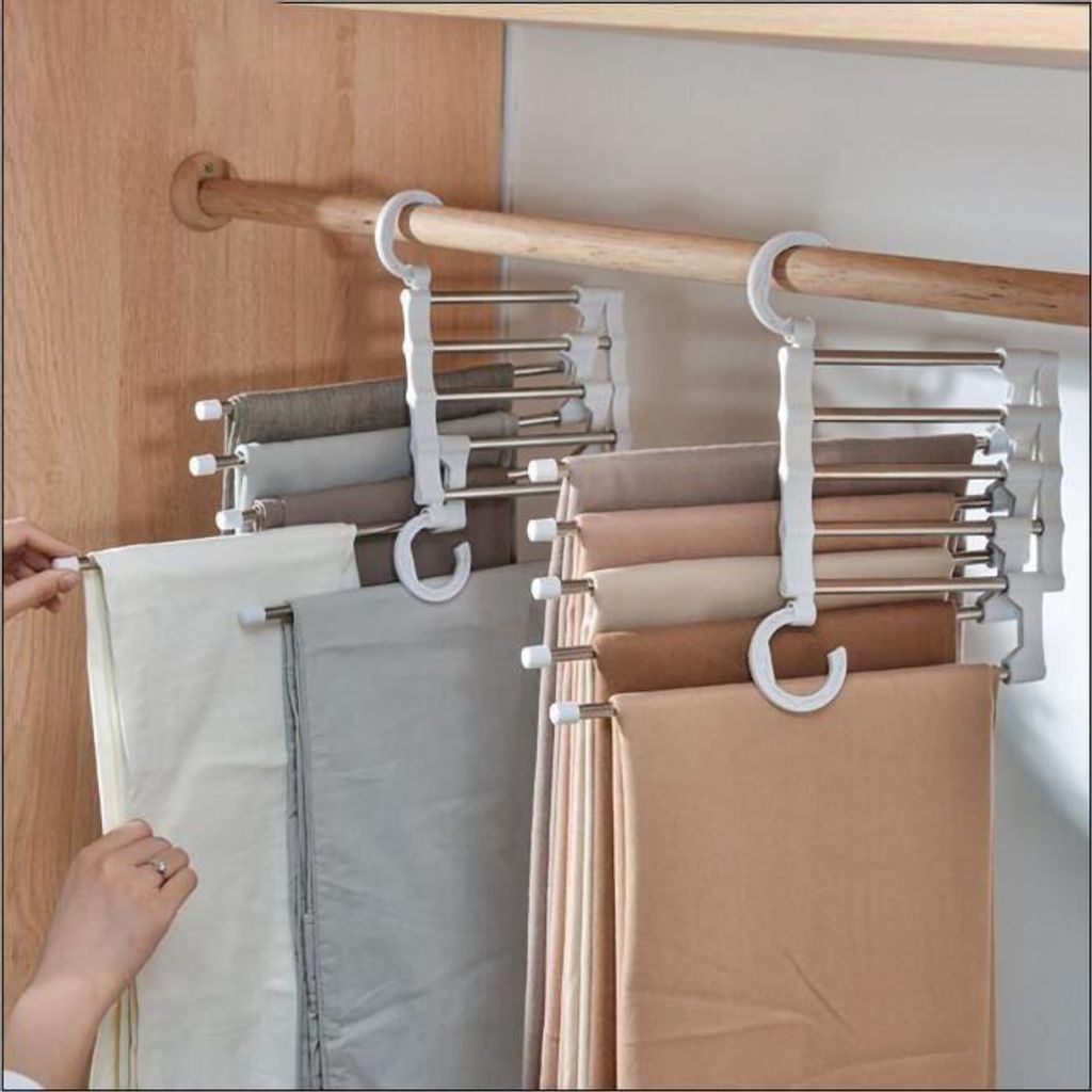 Hosenbügel – Weiß – Edelstahl – Faltbar – Multifunktional