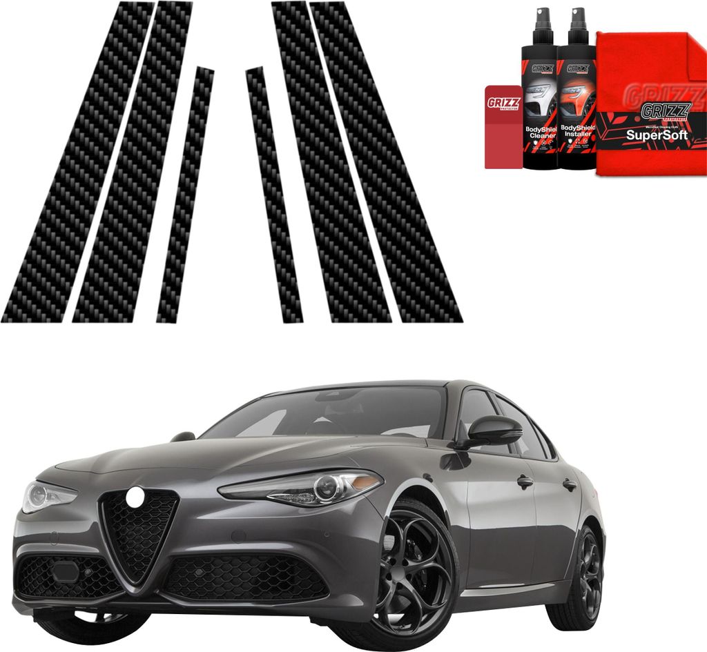 6in1 Kohlenstoff Schutzfolie Grizz Protector für B-C-Säule - Alfa Romeo Giulia (2023-2025)