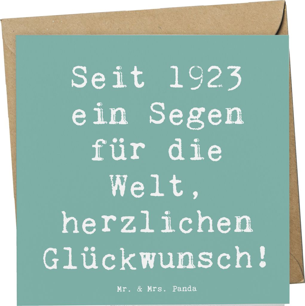 Mr. & Mrs. Panda doppelkarte Spruch 1923 Geburtstag Segen - Produktbild 
