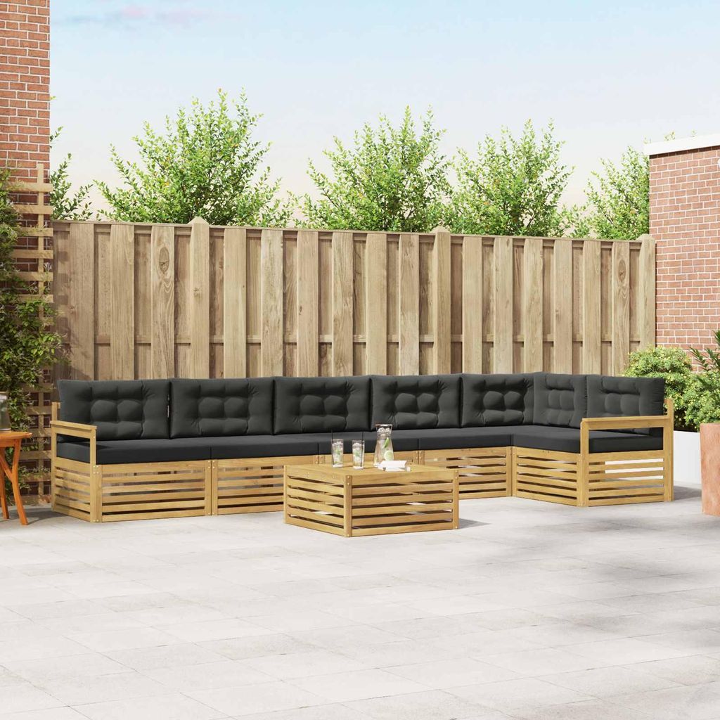 Möbel Outdoor-Sofagarnitur mit Kissen 7 pcs Weiß und AnthrazitGartensofas - Gartensofas c4103