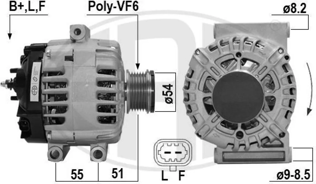 Alternateur pour Aveo T300 & Corsa D - ERA 209241A 13 505 392 Haute Qualité