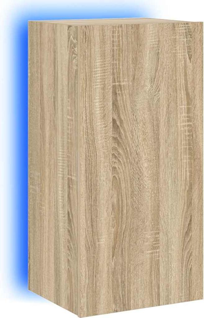 vidaXL TV-Wandschrank mit LED-Leuchten Sonoma-Eiche 40,5x35x80 cm