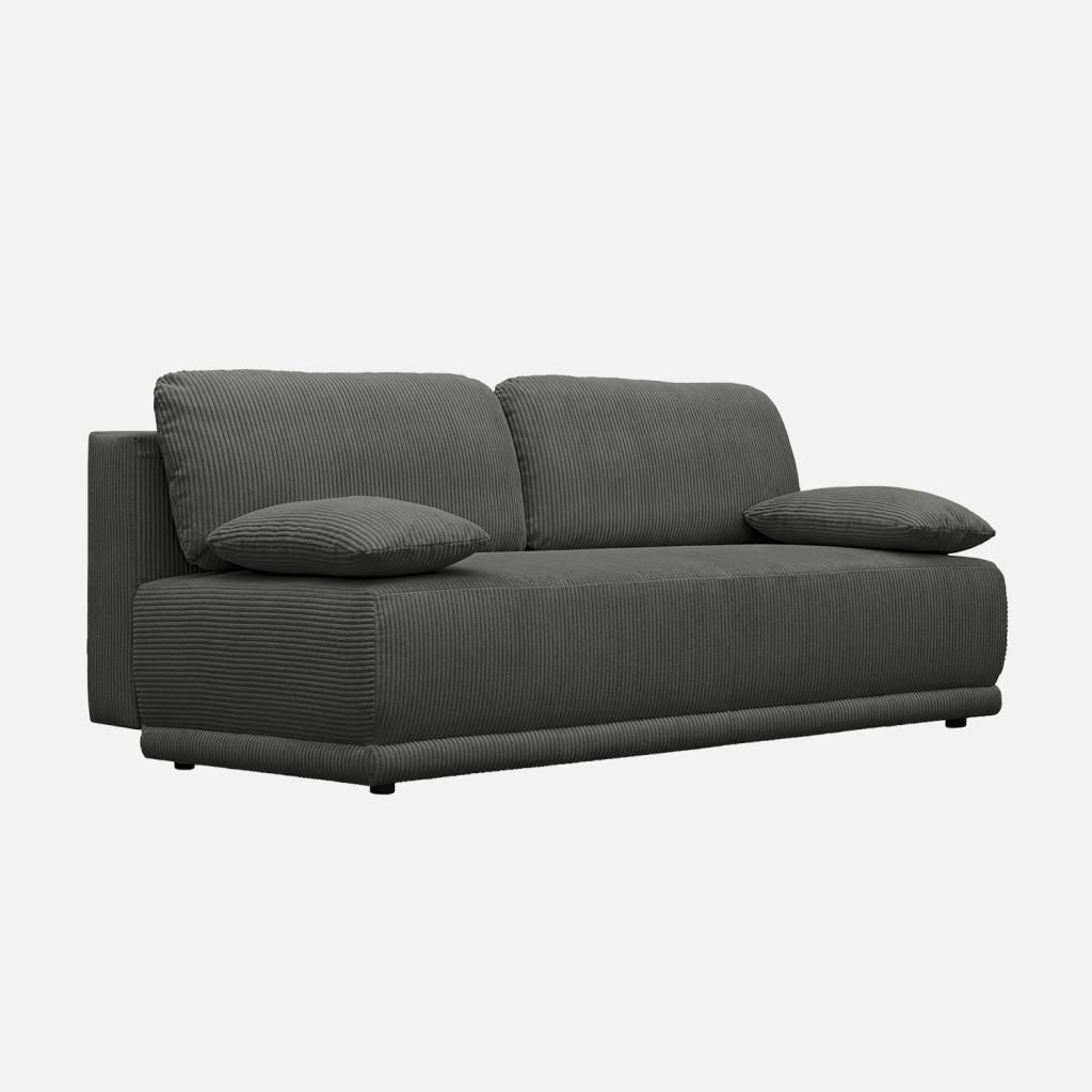 sweeek - 3-Sitzer Schlafsofa mit Cordbezug und Stauraum - Anthrazit
