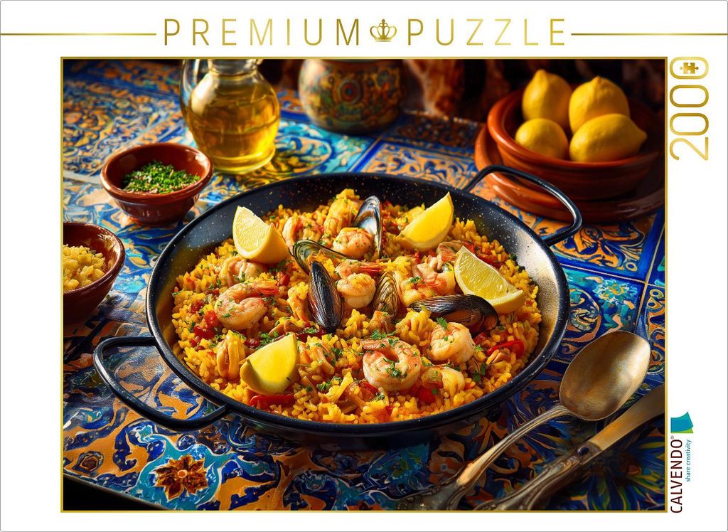 CALVENDO Puzzle Paella, Spaniens buntes Nationalgericht | 2000 Teile Lege-Größe 90x67cm Foto-Puzzle für glückliche Stunden