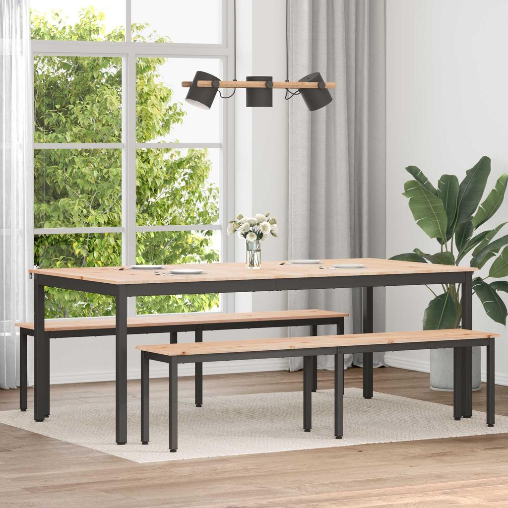 Maison Exclusive - Esstisch Natur 200 x 100 x 75 cm Massives Kiefernholz