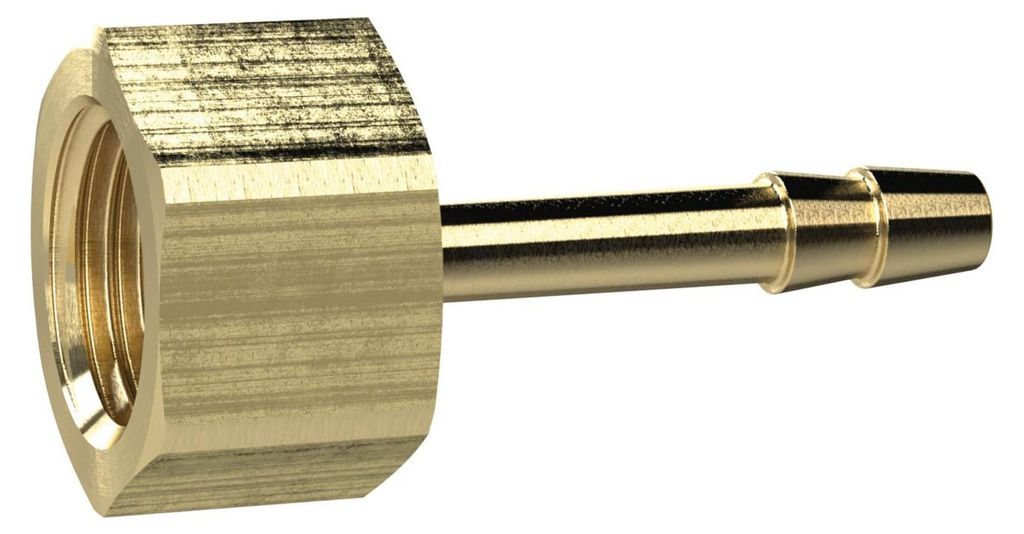 Riegler Aufschraubschlauchtülle, G 1/4, für Schlauch LW 4 mm, SW 17, MS