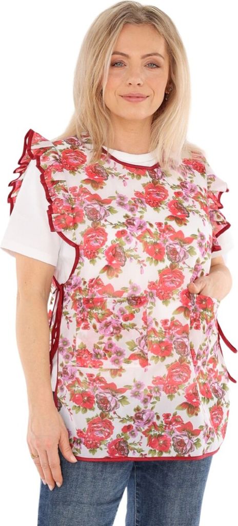 Chasuble Schürze Überwurf Dederon Nylon Nostalgie Rüsche , Größe:XXL, Dessin:Dessin 1