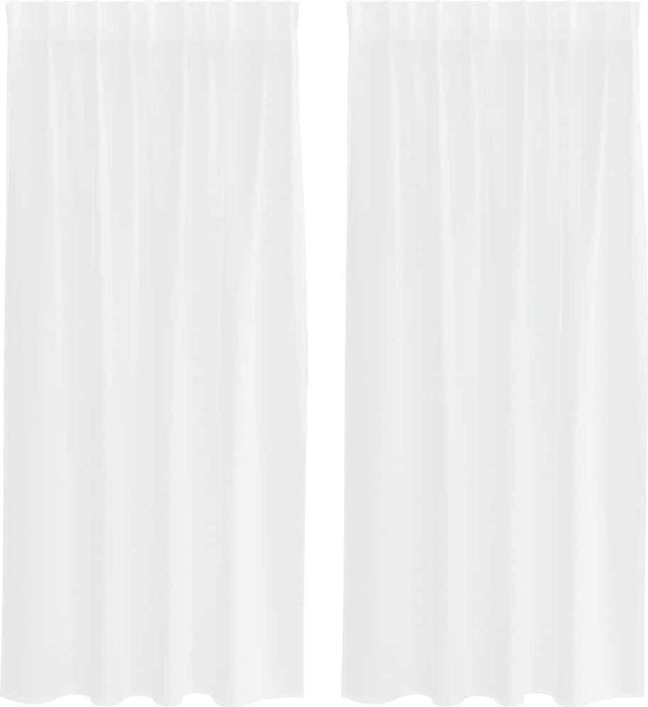 vidaXL Voile-Vorhang mit Vorhängen 2 pcs Weiß 175 x 140 cm Polyester