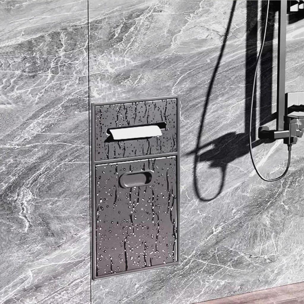 Edelstahl Duschnische, Versenkt Wasserdicht Badezimmer Nische, Eingebaut Mülleimer Alkoven, Toilettenpapier Toilettenartikel Lagerregal für Küch...