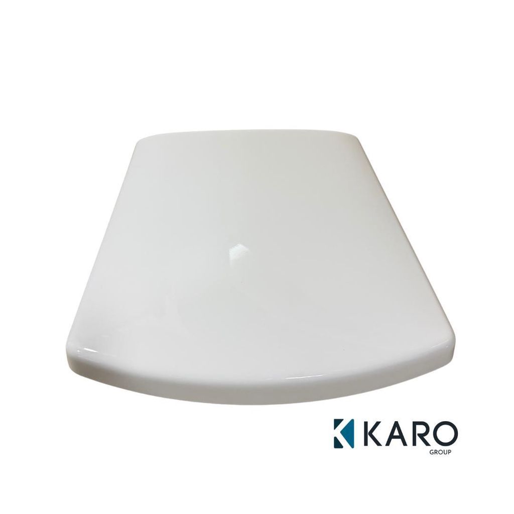 A white toilet seat is shown on a white background with a logo in the bottom right corner.